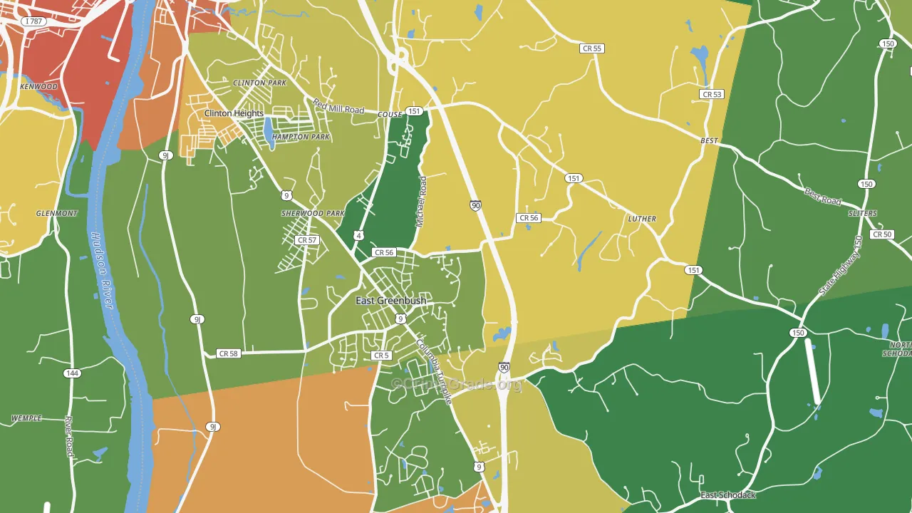 East Greenbush, NY Map of Assault Rates