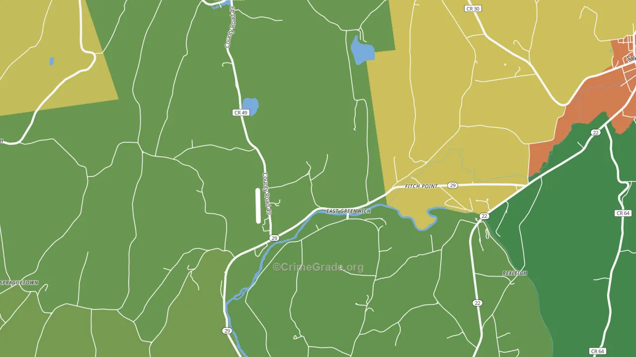 East Greenwich, NY Map of Assault Rates