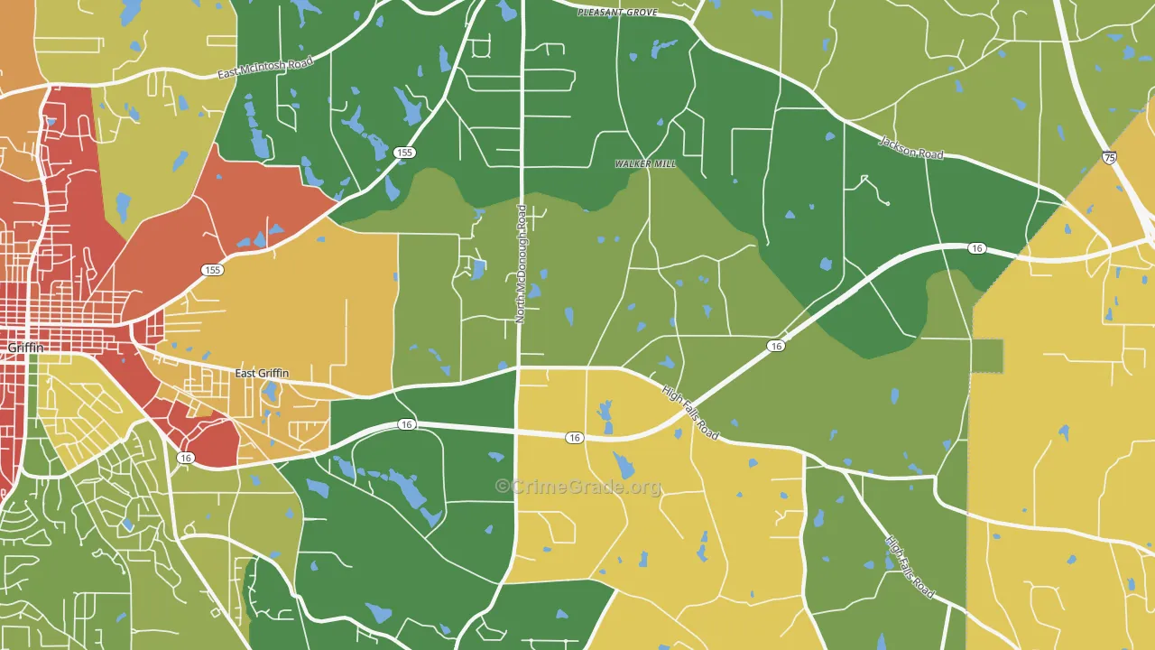 East Griffin, GA Map of Assault Rates