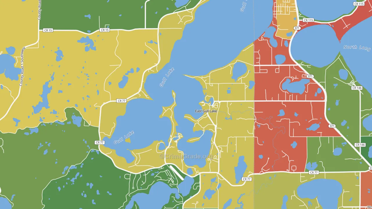 East Gull Lake, MN Map of Assault Rates