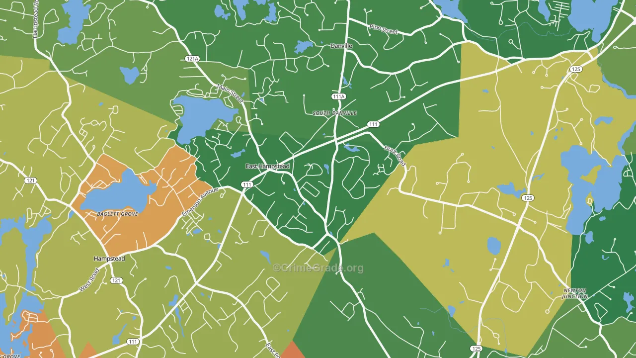 East Hampstead, NH Map of Assault Rates