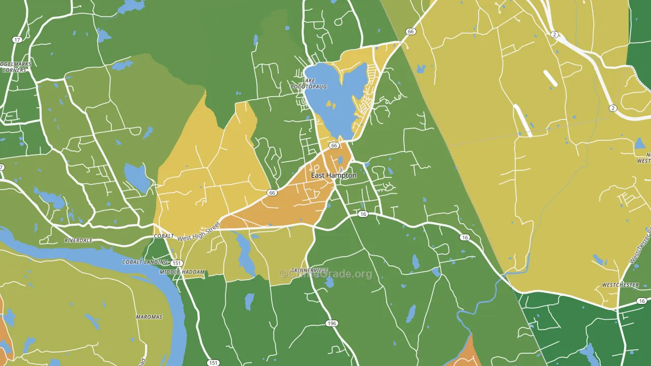 East Hampton, CT Map of Assault Rates