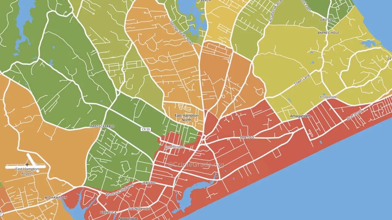 East Hampton North, NY Map of Assault Rates