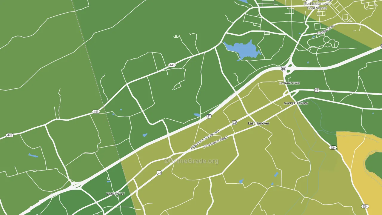 East Hanover, PA Map of Assault Rates