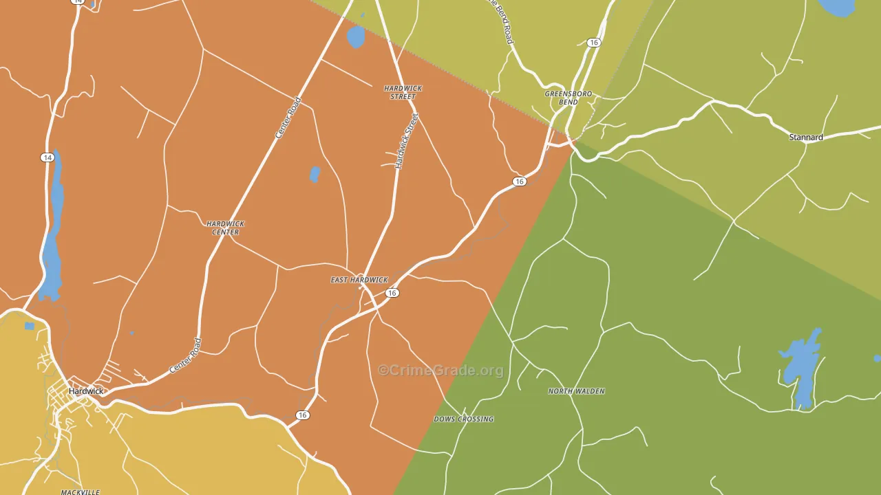 East Hardwick, VT Map of Assault Rates