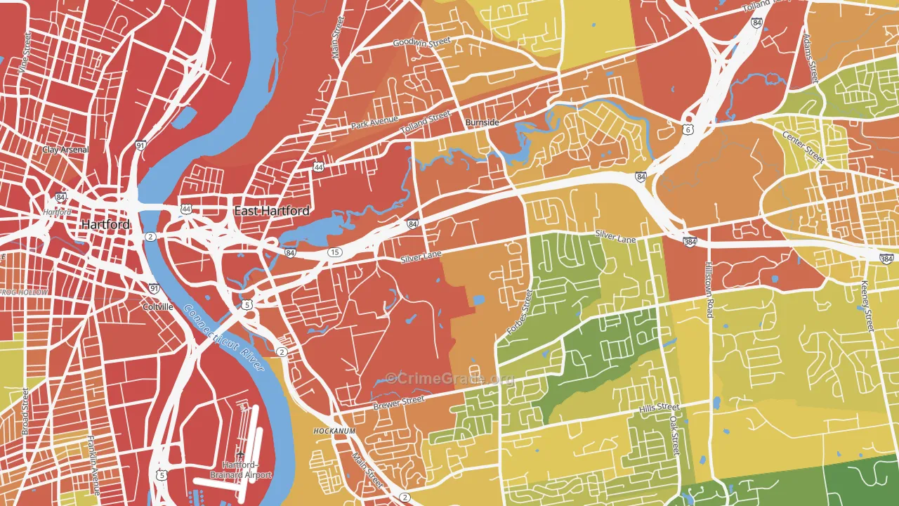 East Hartford, CT Map of Assault Rates