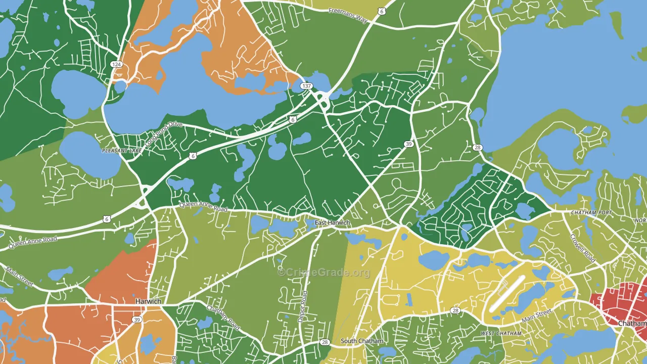 East Harwich, MA Map of Assault Rates