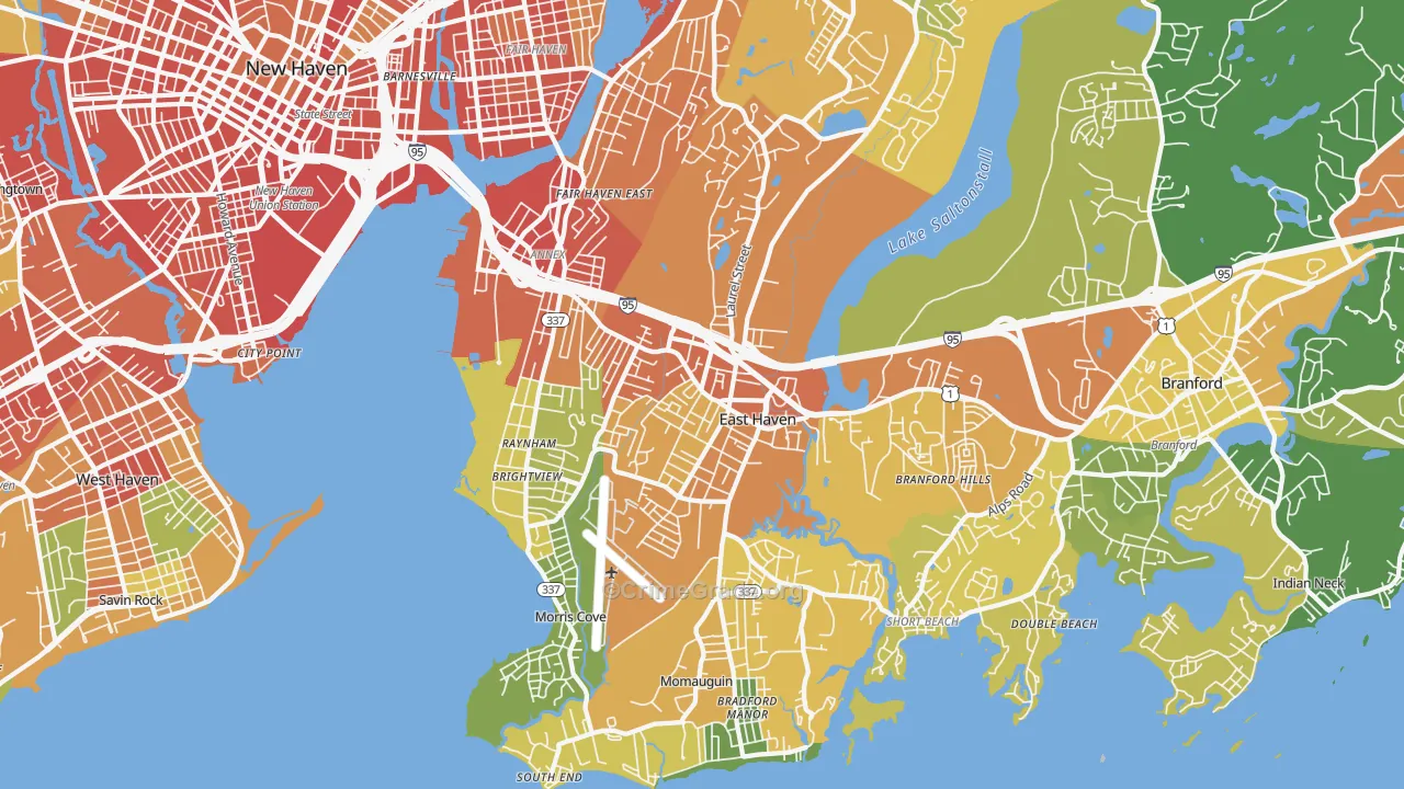 East Haven, CT Map of Assault Rates