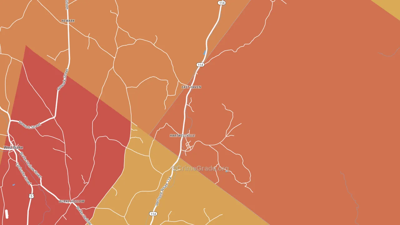 East Haven, VT Map of Assault Rates