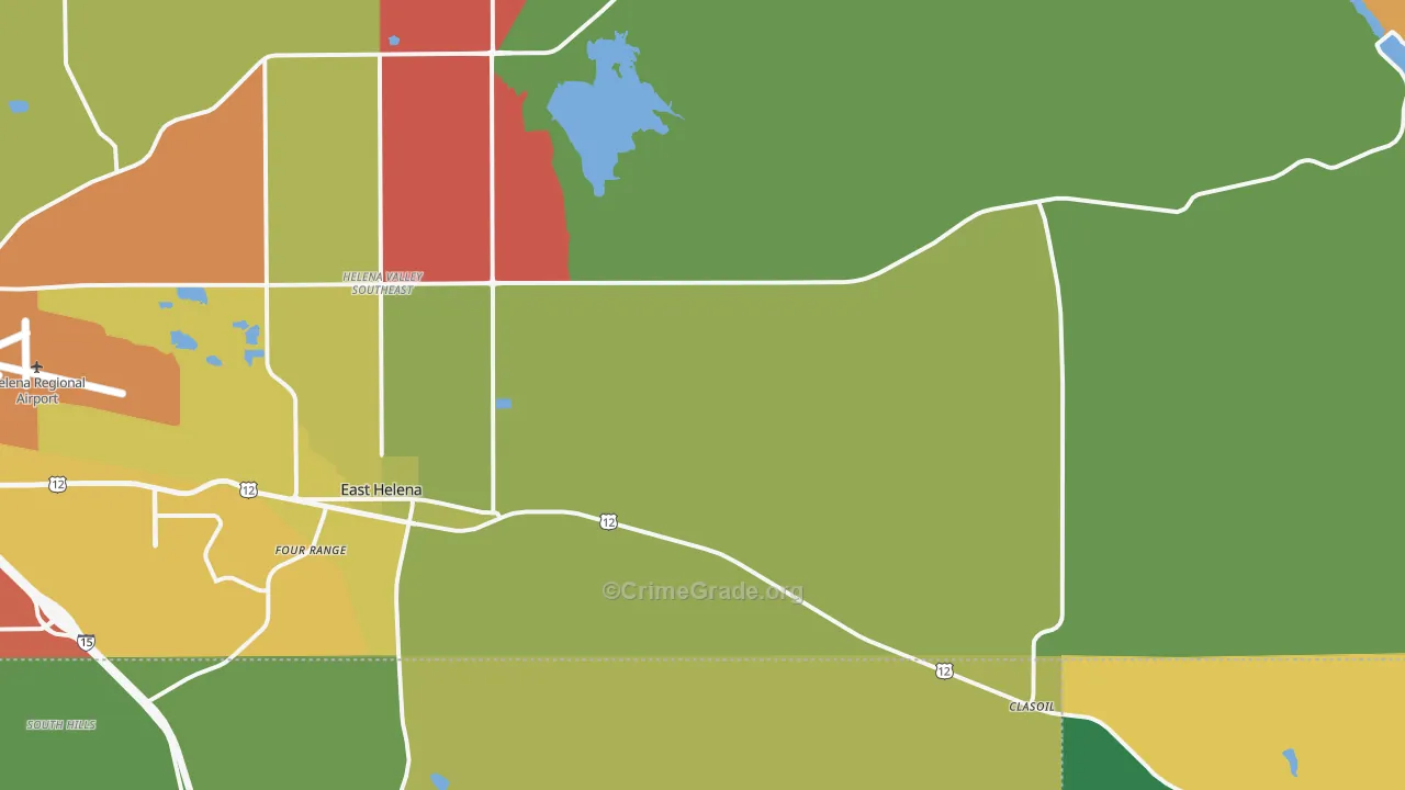 East Helena, MT Map of Assault Rates