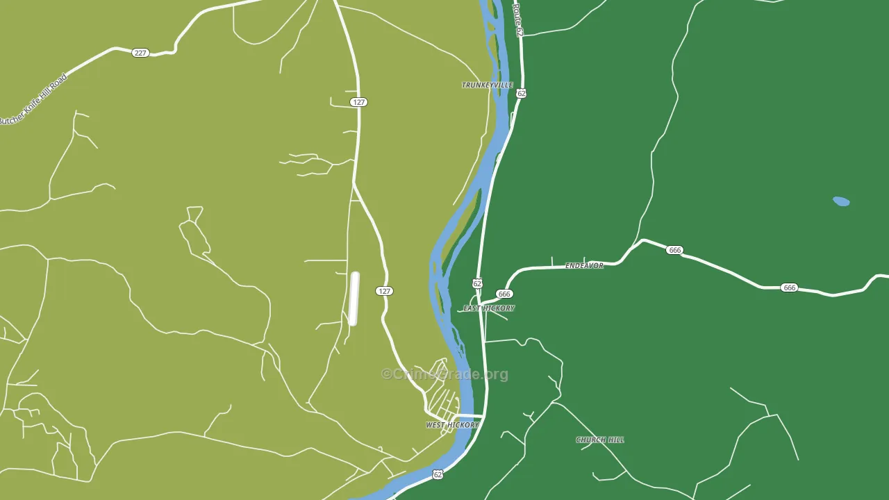 East Hickory, PA Map of Assault Rates