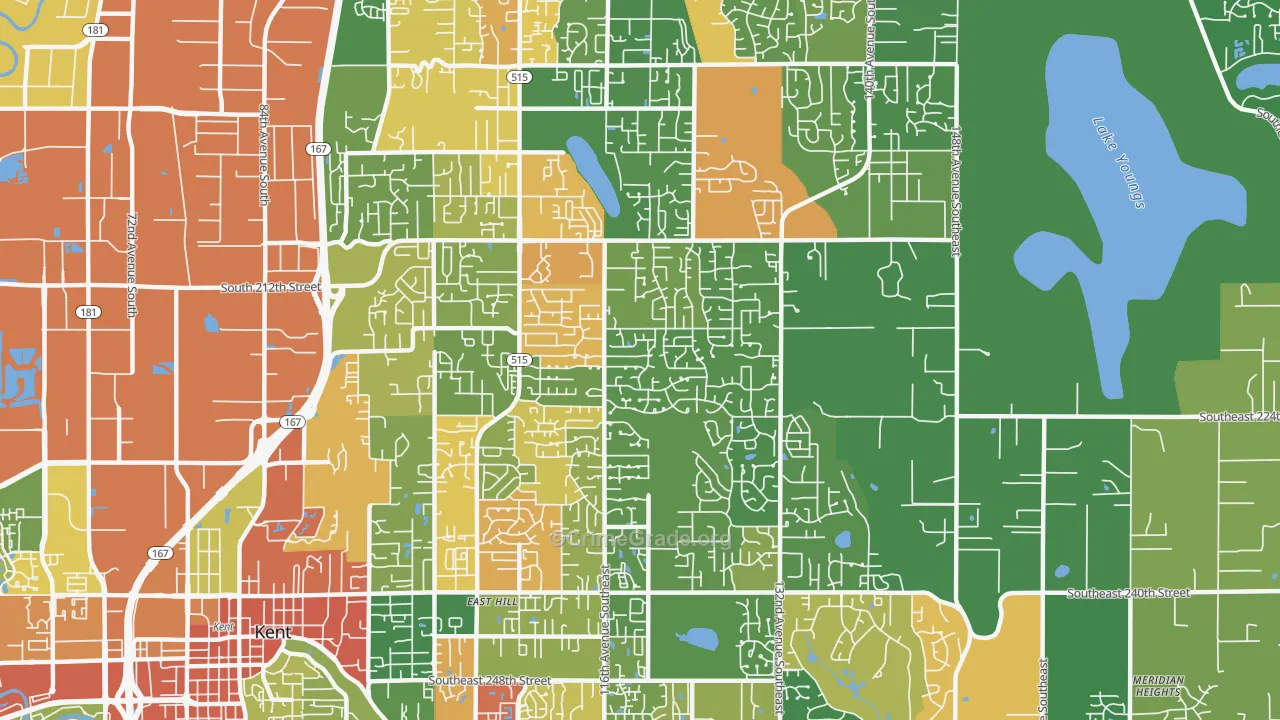 East Hill-Meridian, WA Map of Assault Rates