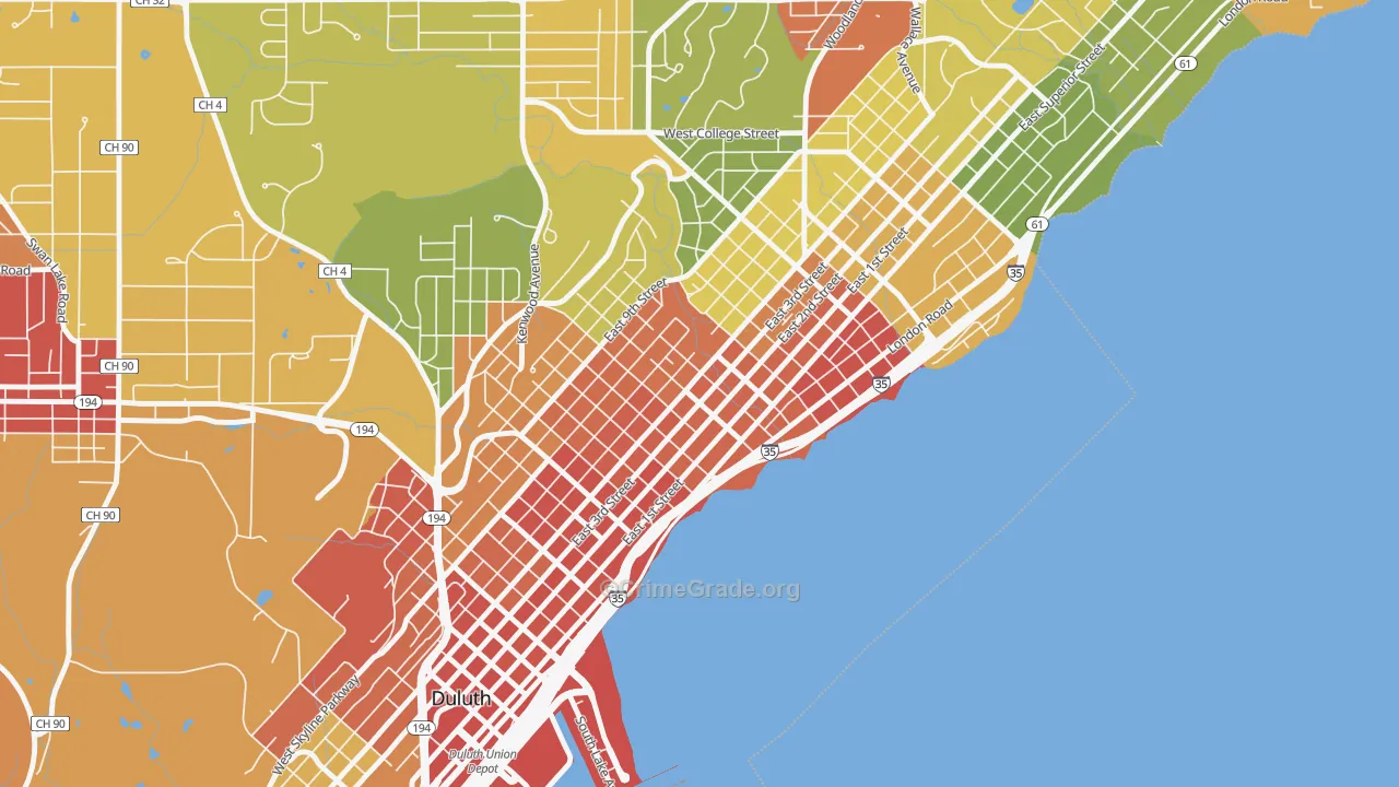 East Hillside, Duluth, MN Map of Assault Rates