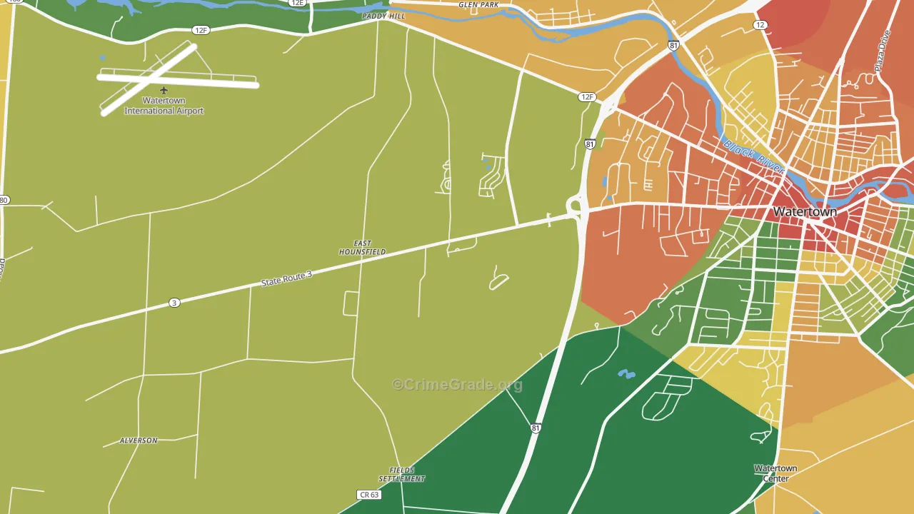 East Hounsfield, NY Map of Assault Rates