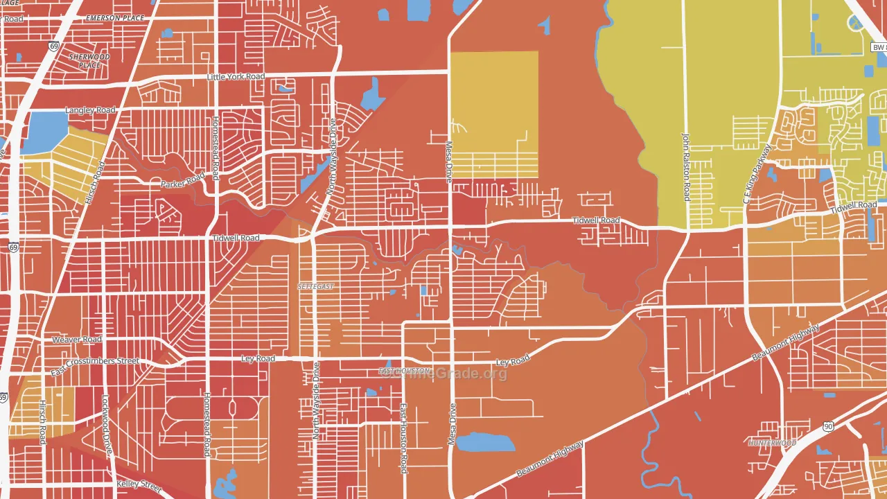 East Houston, Houston, TX Map of Assault Rates
