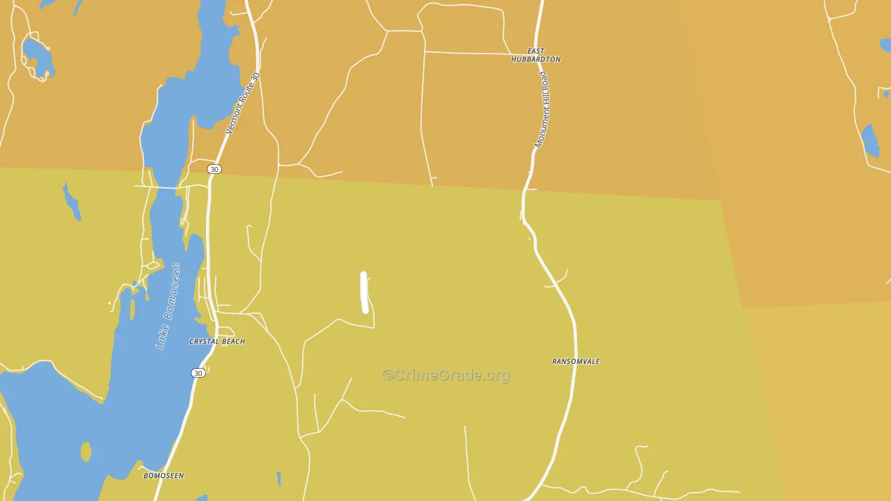 East Hubbardton, VT Map of Assault Rates