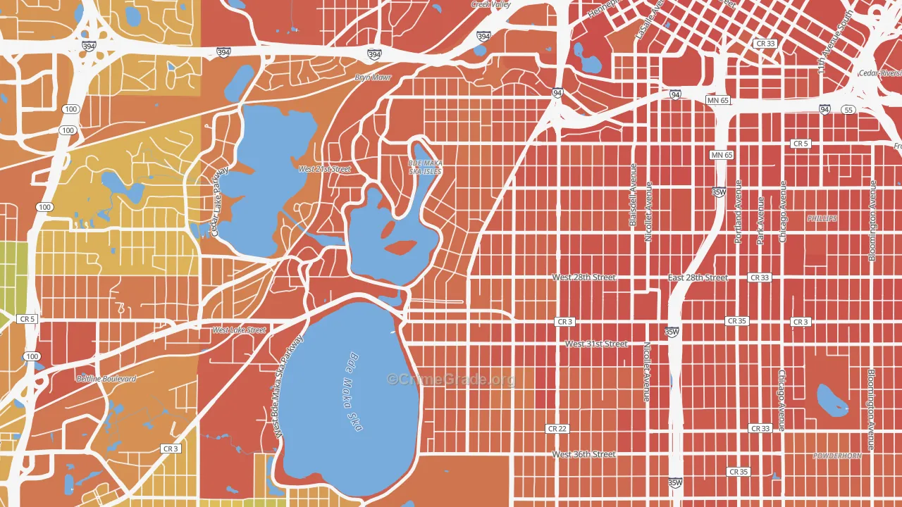 East Isles, Minneapolis, MN Map of Assault Rates