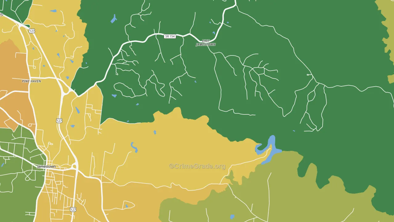 East Jamestown, TN Map of Assault Rates