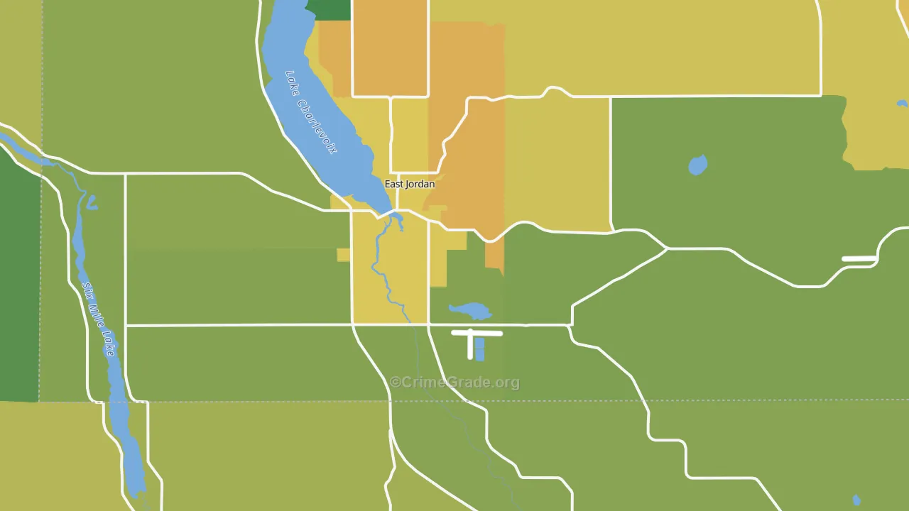 East Jordan, MI Map of Assault Rates