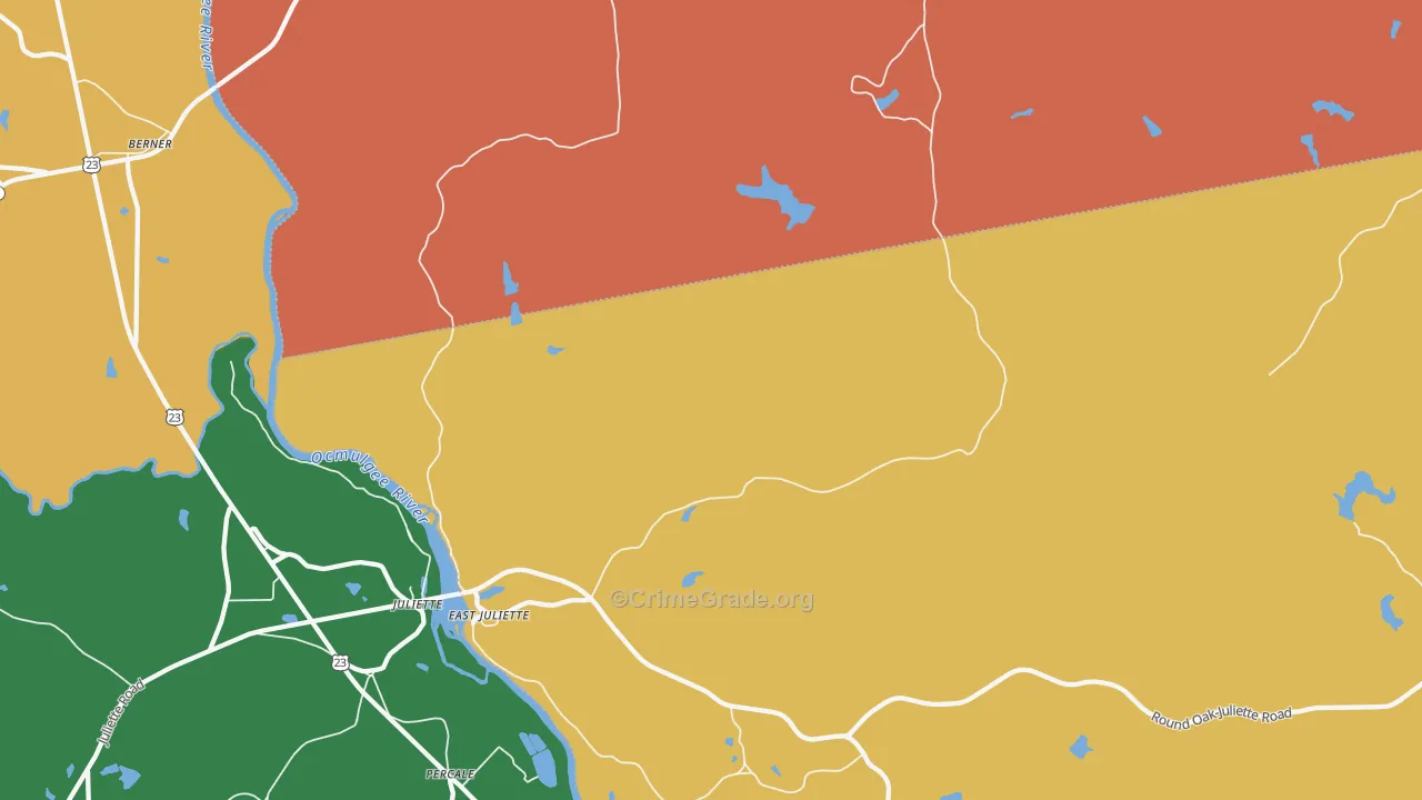 East Juliette, GA Map of Assault Rates