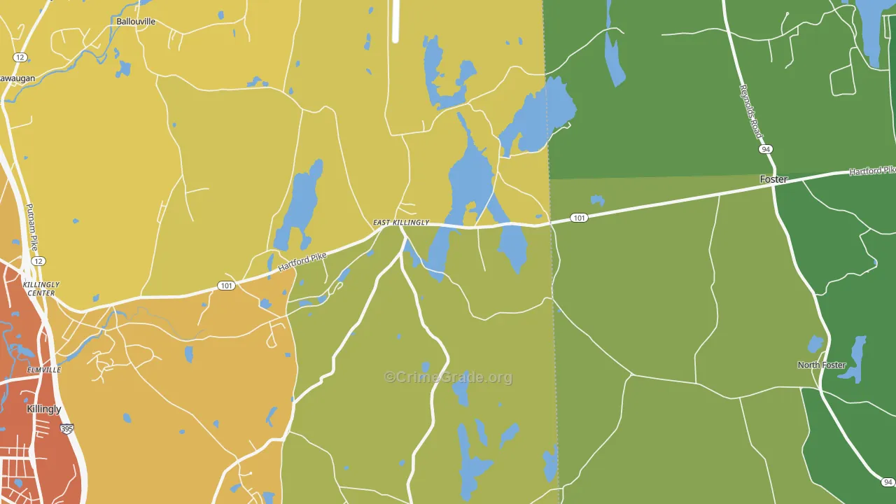 East Killingly, CT Map of Assault Rates