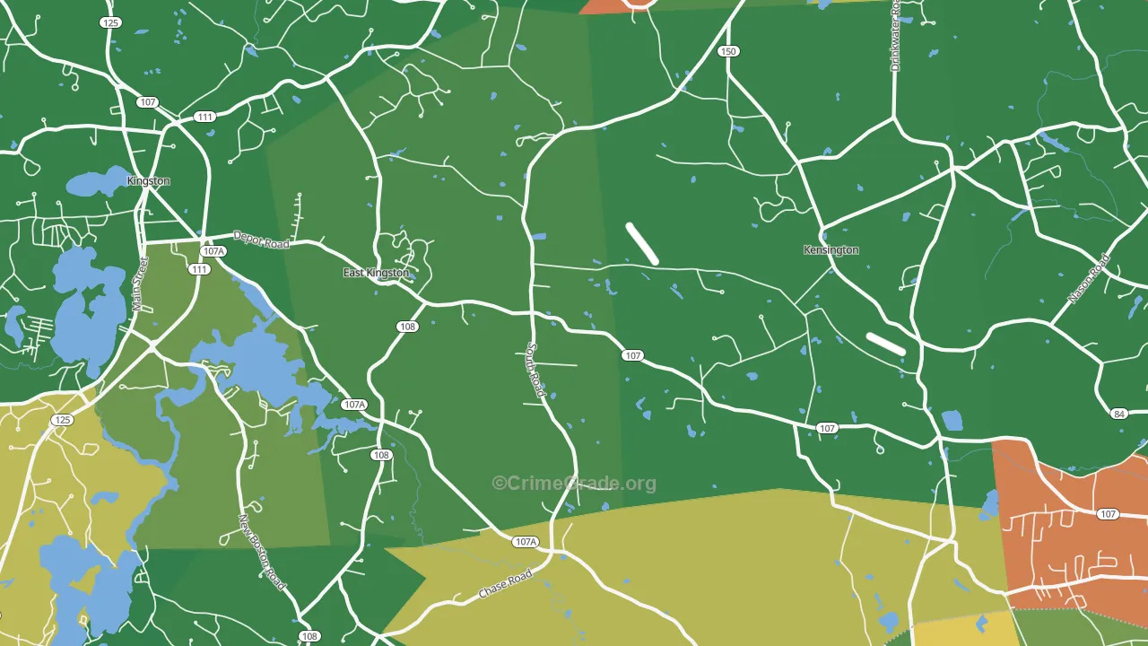 East Kingston, NH Map of Assault Rates