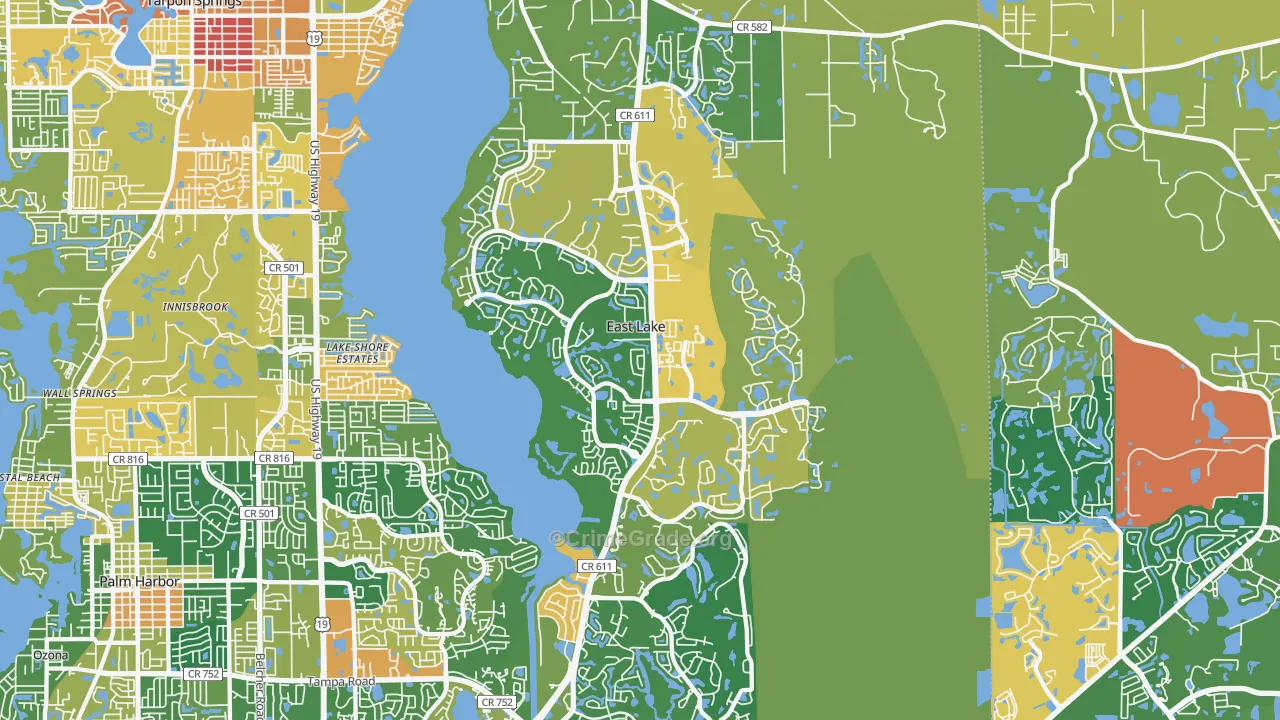 East Lake, FL Map of Assault Rates