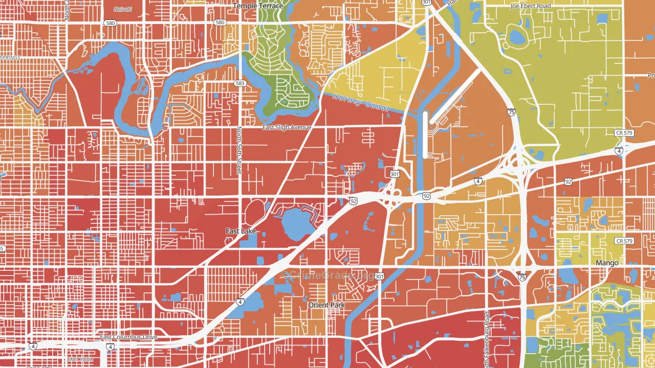 East Lake-Orient Park, FL Map of Assault Rates