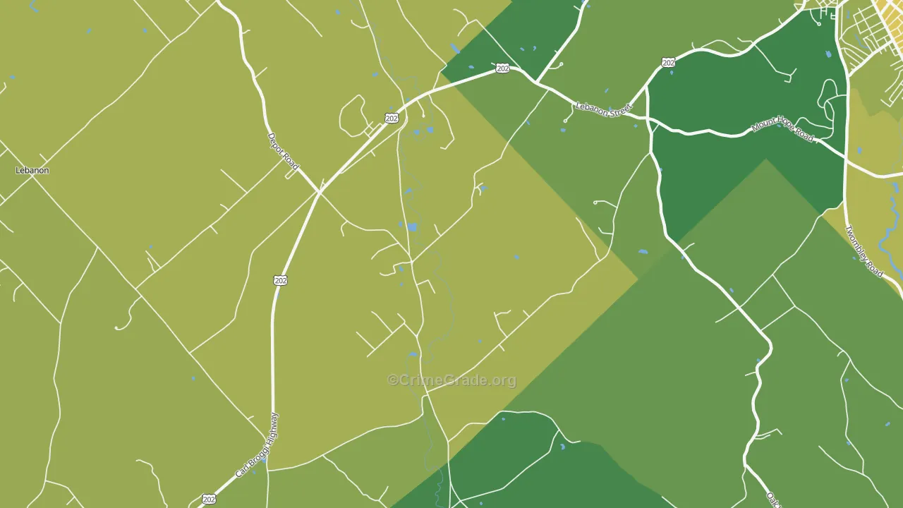 East Lebanon, ME Map of Assault Rates