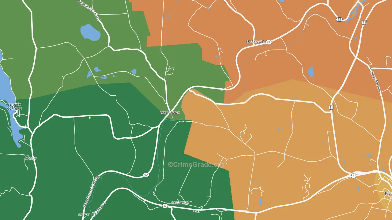 East Lemon, PA Map of Assault Rates
