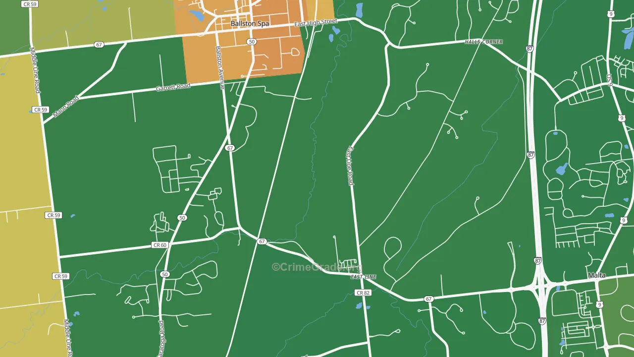 East Line, NY Map of Assault Rates
