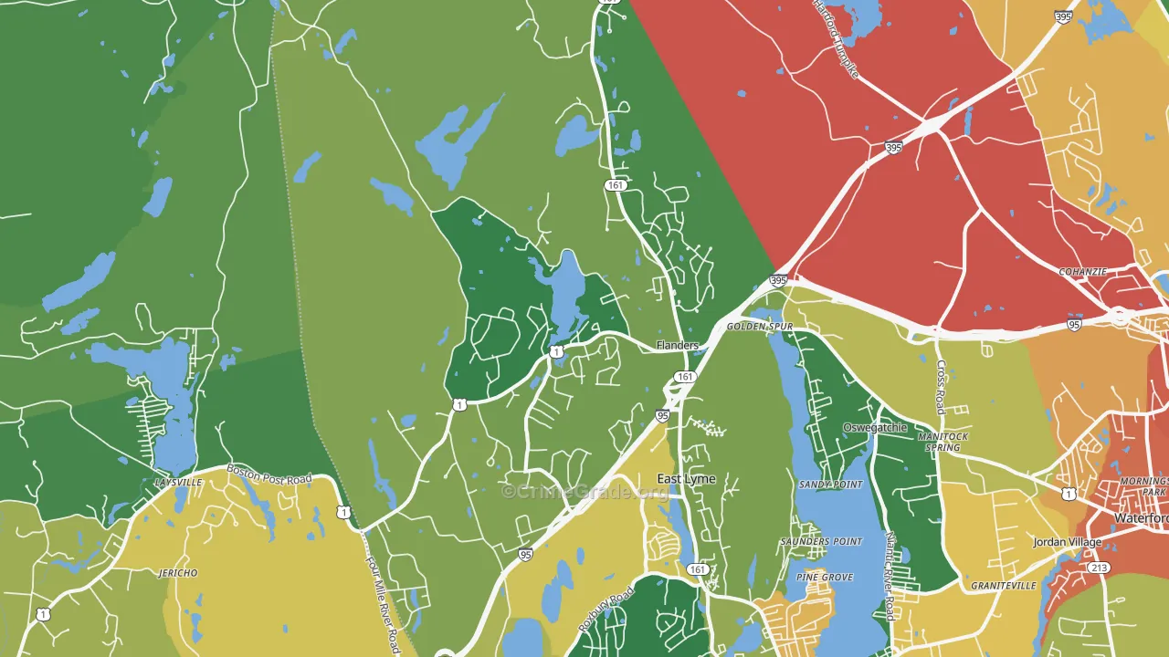East Lyme, CT Map of Assault Rates