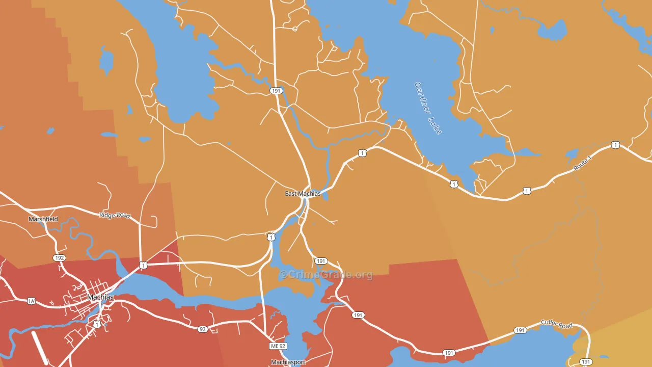East Machias, ME Map of Assault Rates