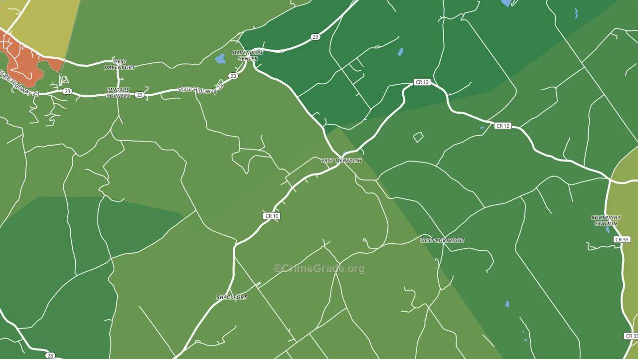 East Meredith, NY Map of Assault Rates