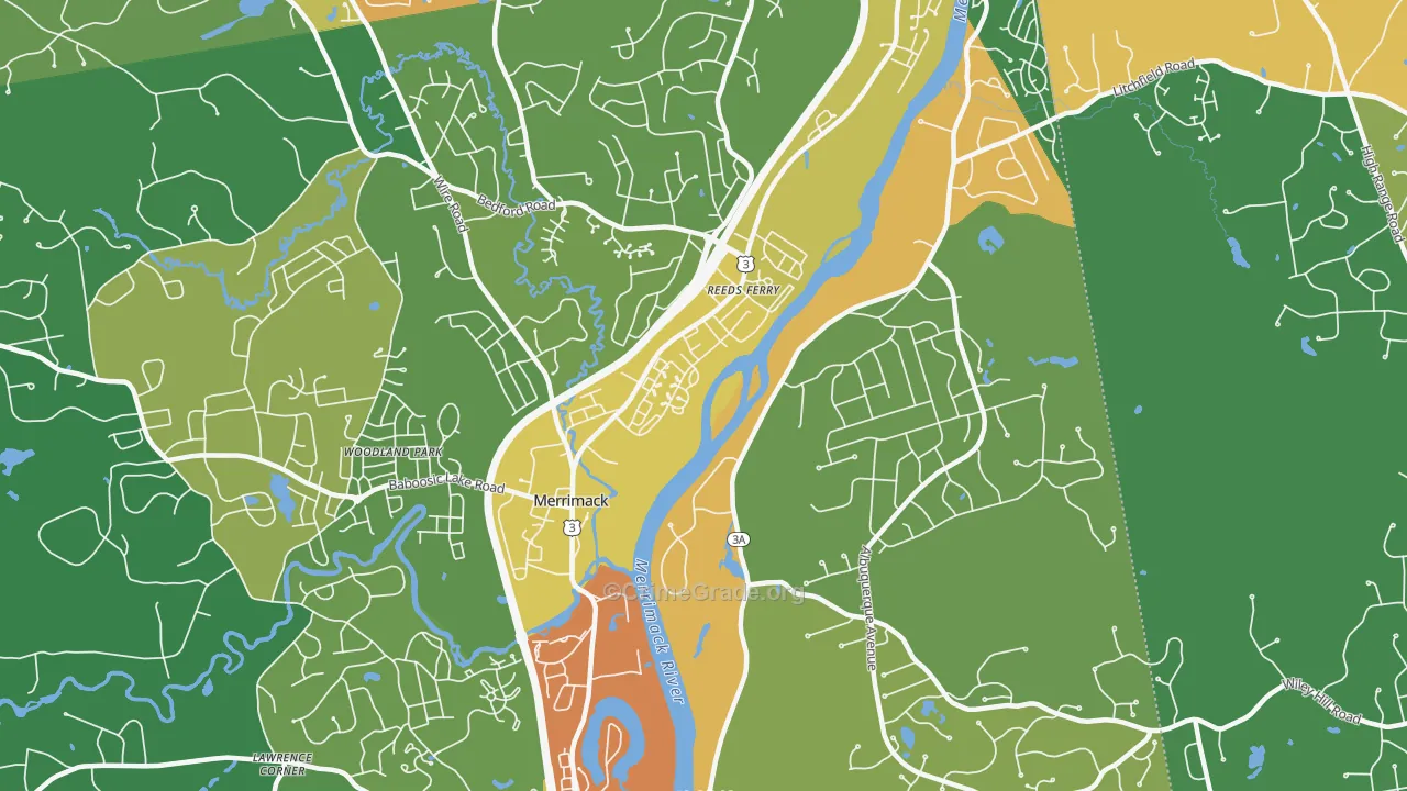 East Merrimack, NH Map of Assault Rates