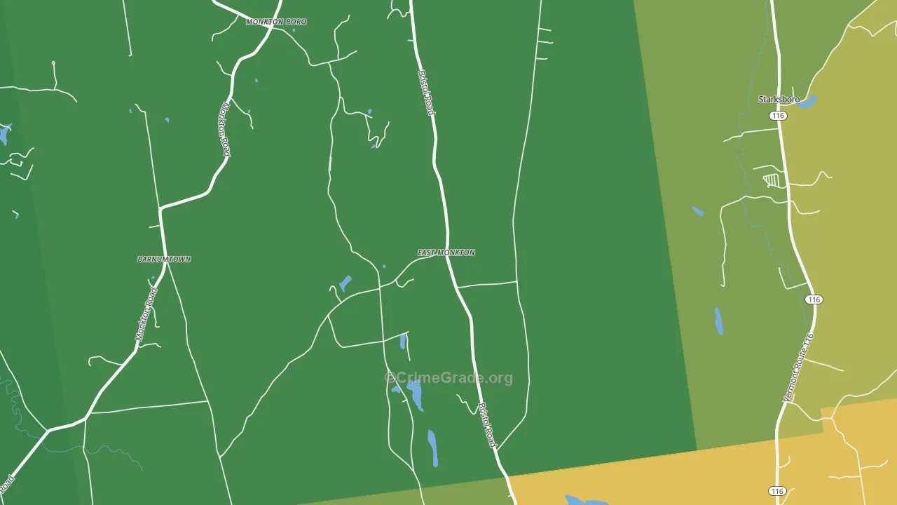East Monkton, VT Map of Assault Rates