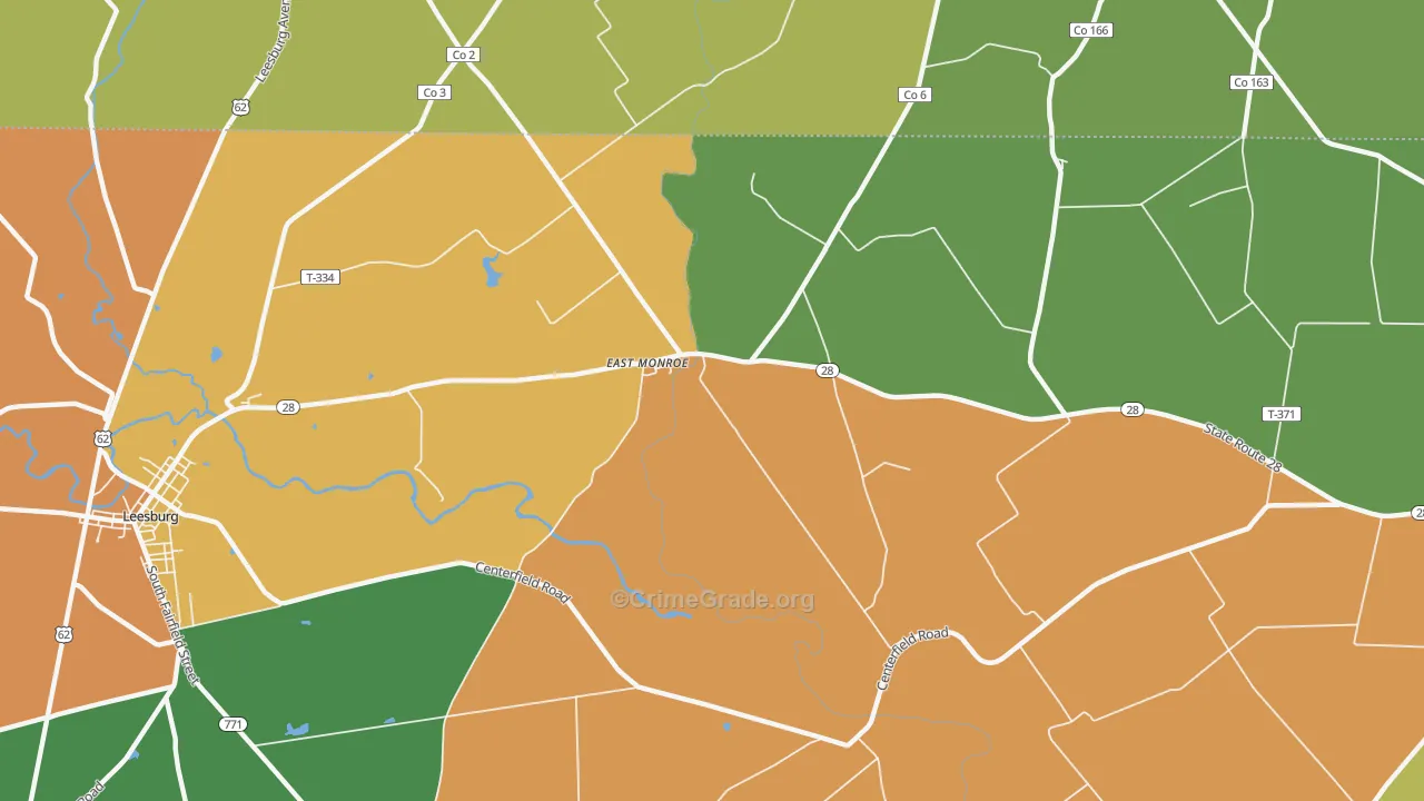 East Monroe, OH Map of Assault Rates