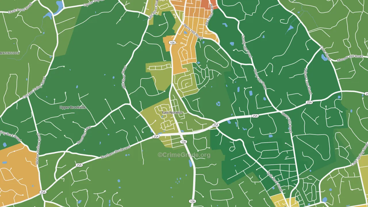 East Norwich, NY Map of Assault Rates