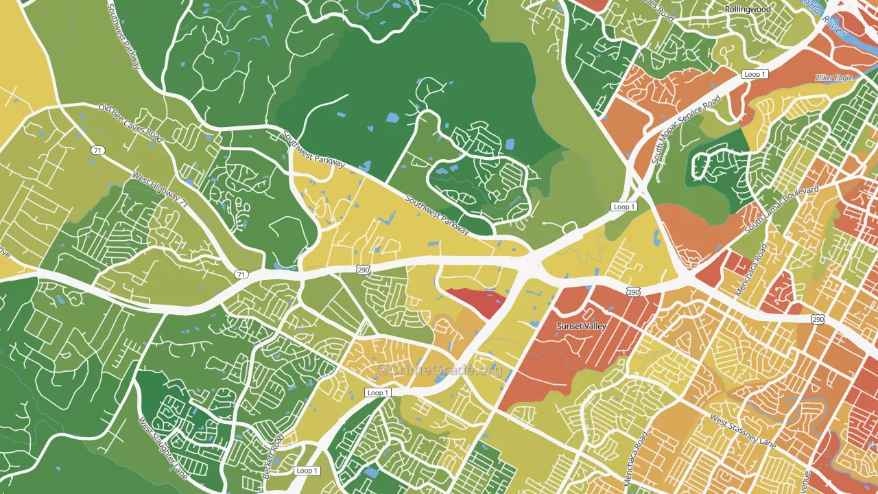East Oak Hill, Austin, TX Map of Assault Rates
