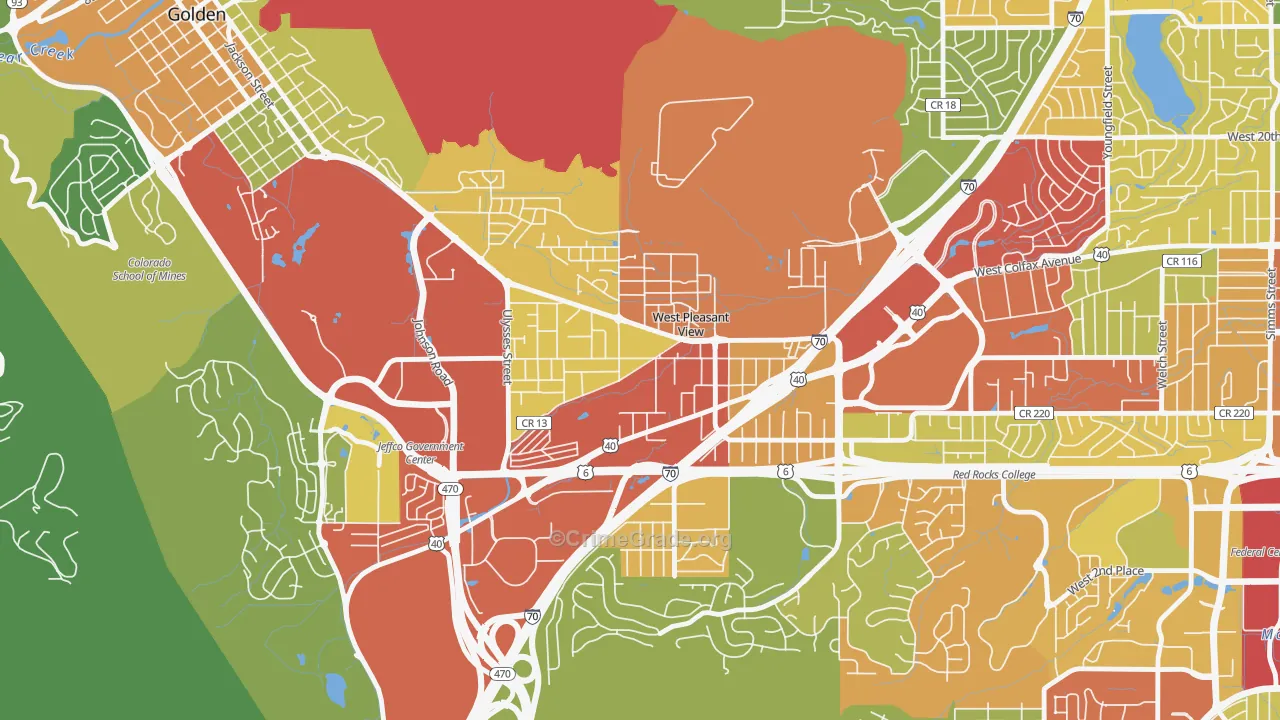 East Old Golden Road, West Pleasant View, CO Map of Assault Rates