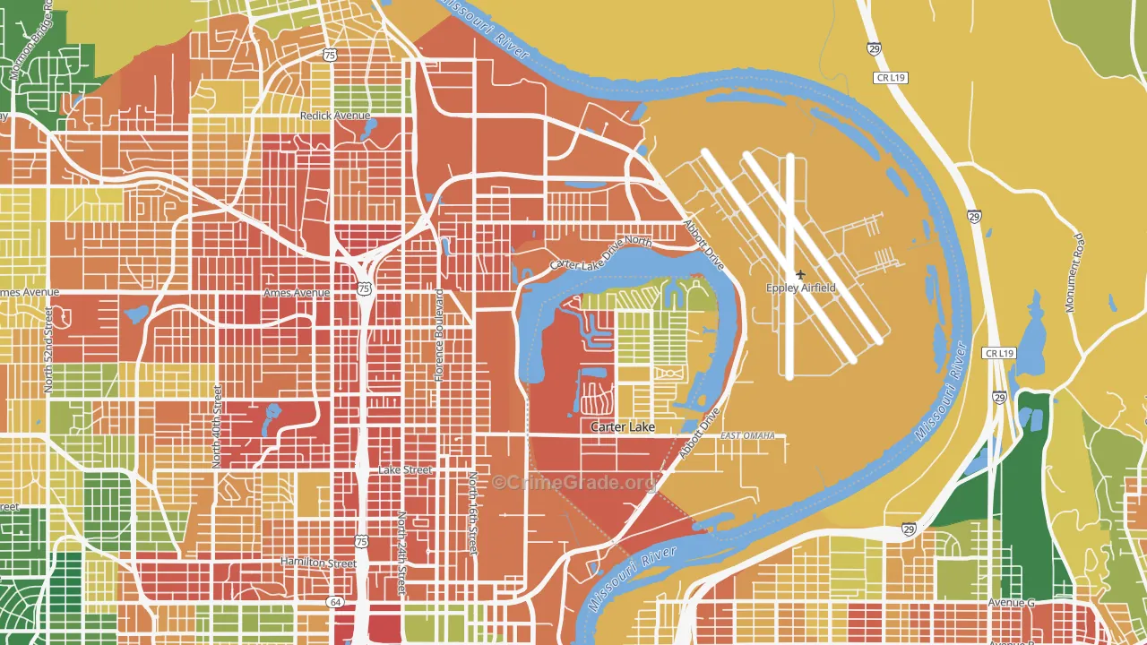 East Omaha, Omaha, NE Map of Assault Rates