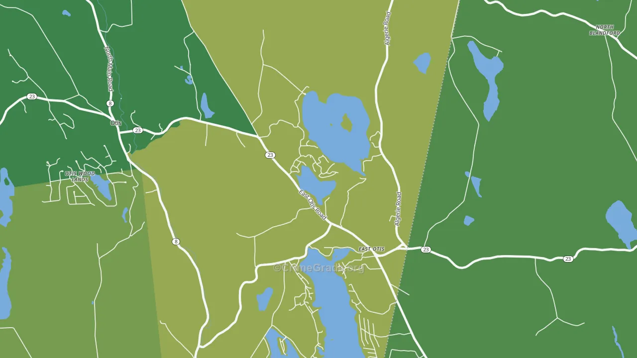 East Otis, MA Map of Assault Rates