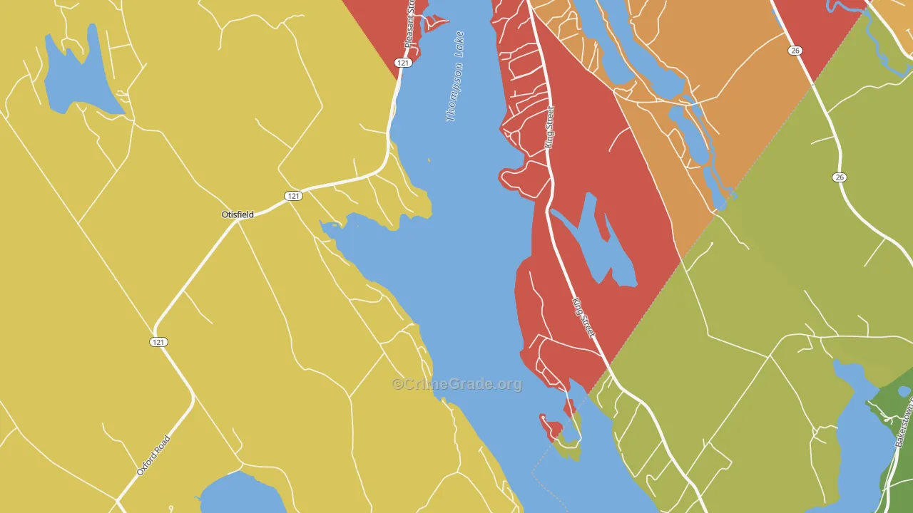East Otisfield, ME Map of Assault Rates