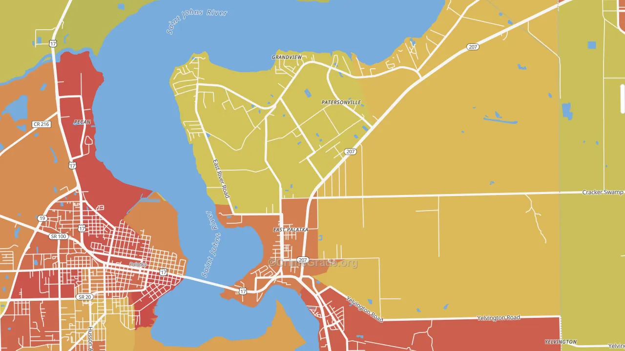 East Palatka, FL Map of Assault Rates