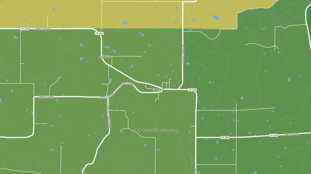 East Peru, IA Map of Assault Rates