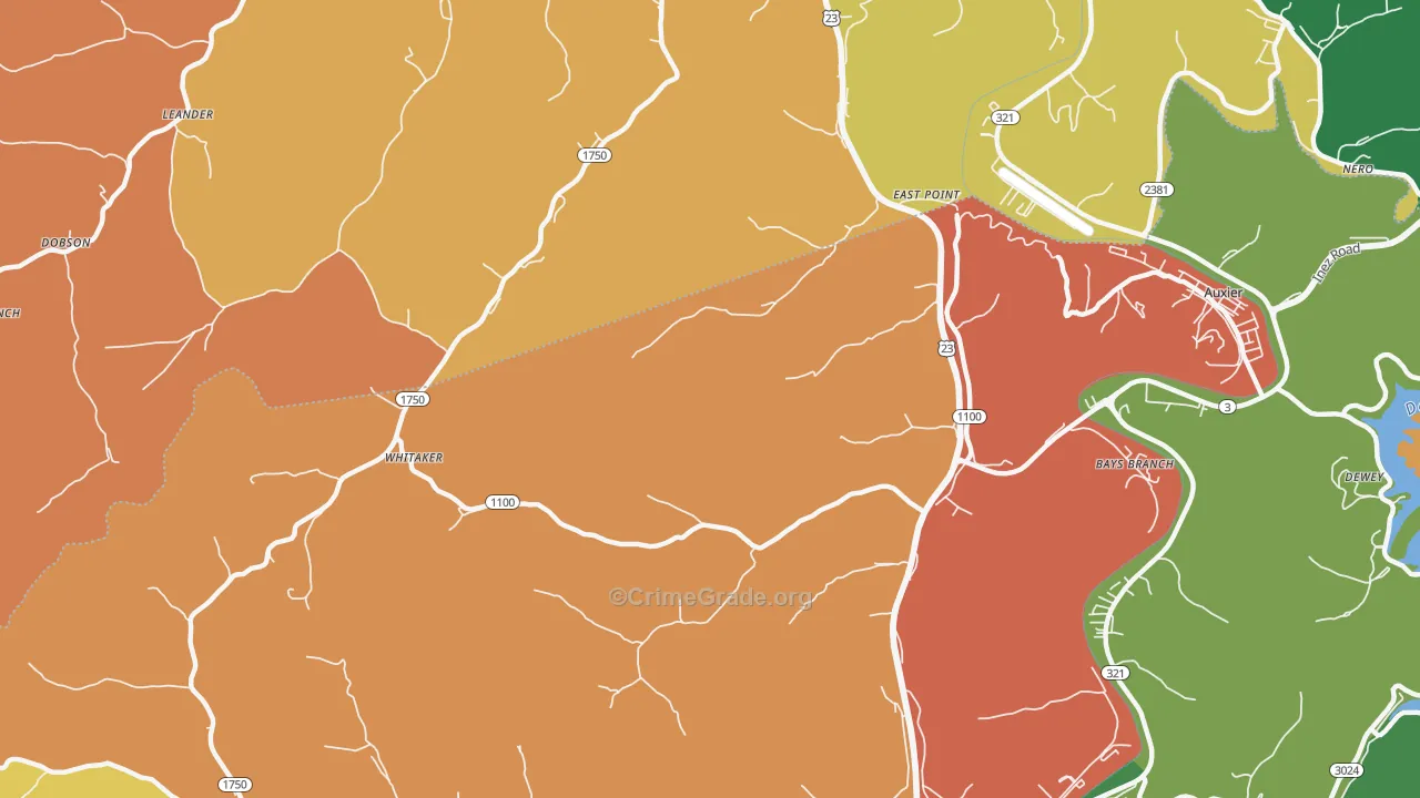 East Point, KY Map of Assault Rates