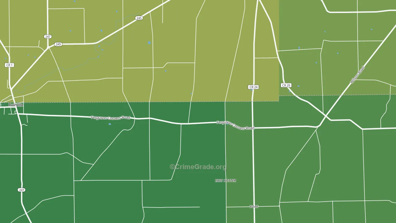 East Potter, NY Map of Assault Rates