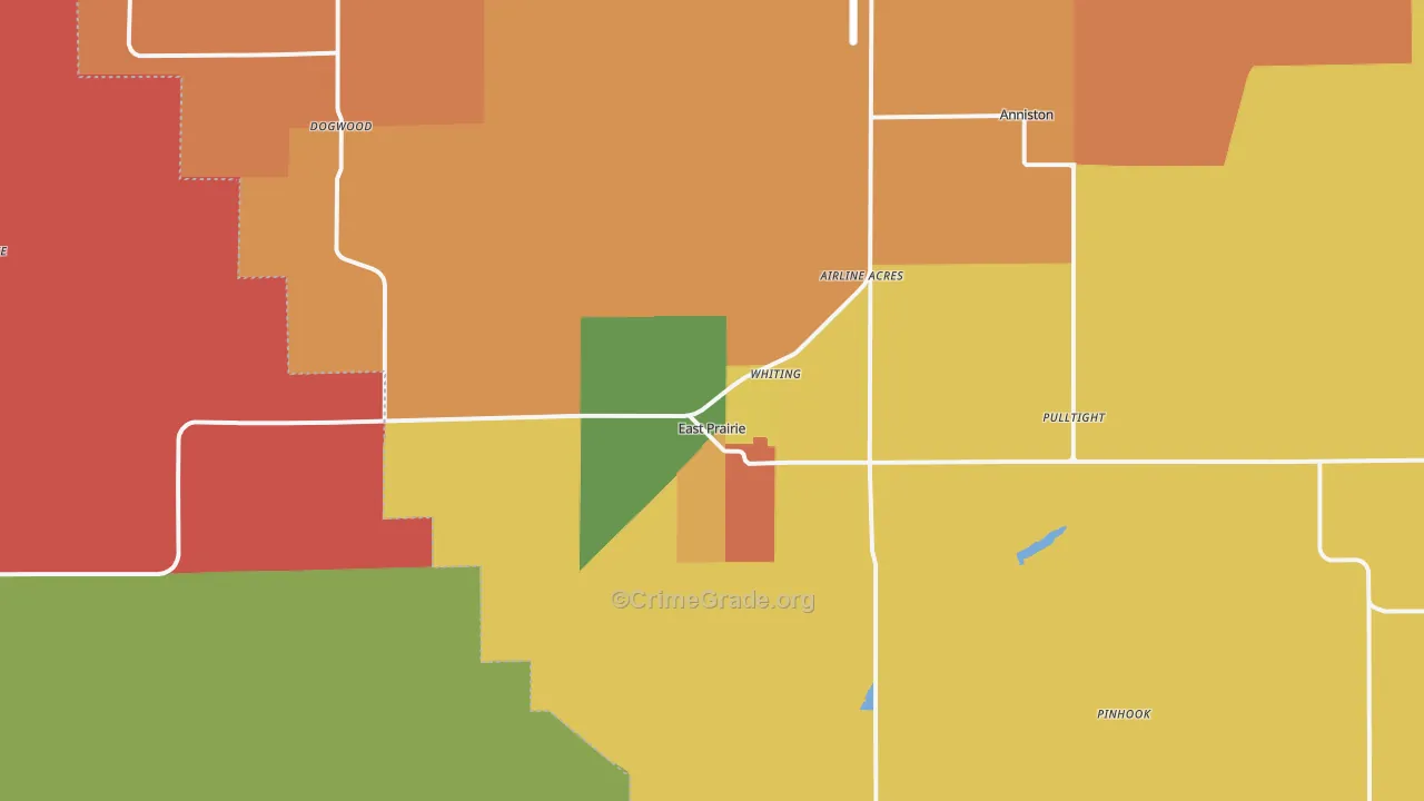 East Prairie, MO Map of Assault Rates