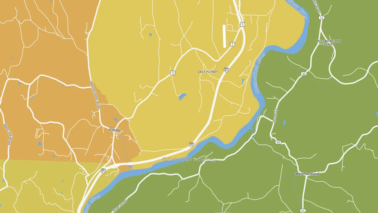 East Putney, VT Map of Assault Rates
