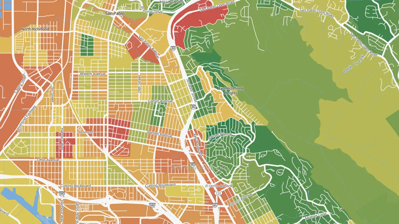 East Richmond, Richmond, CA Map of Assault Rates